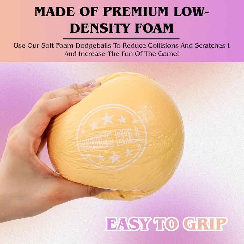 Jerify Foam Dodgeball Set 5 Inch Soft Skin Playground Dodgeballs Bulk, Low Density Foam for Non Sting Dodgeball Sports Equipment for Kids and Adults - Image 3
